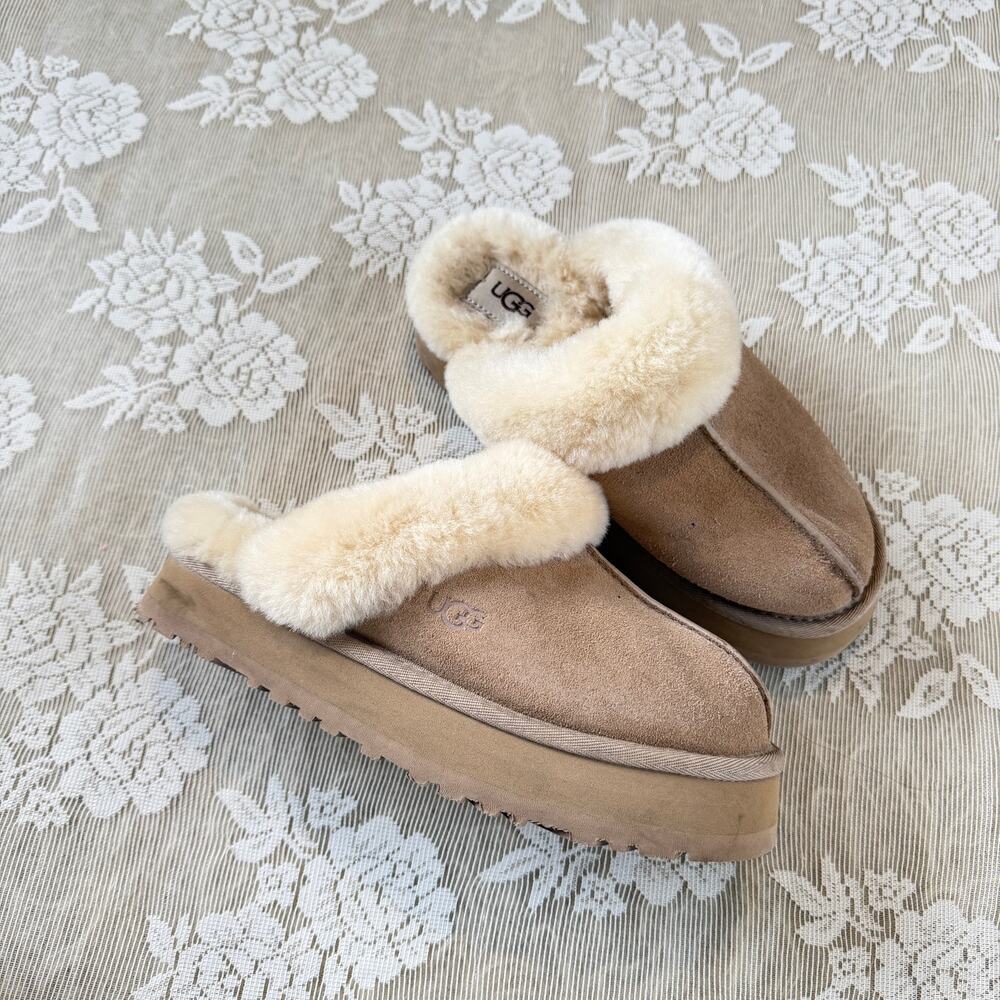 UGG Coquette Shearling Slippers Chestnut Size 7